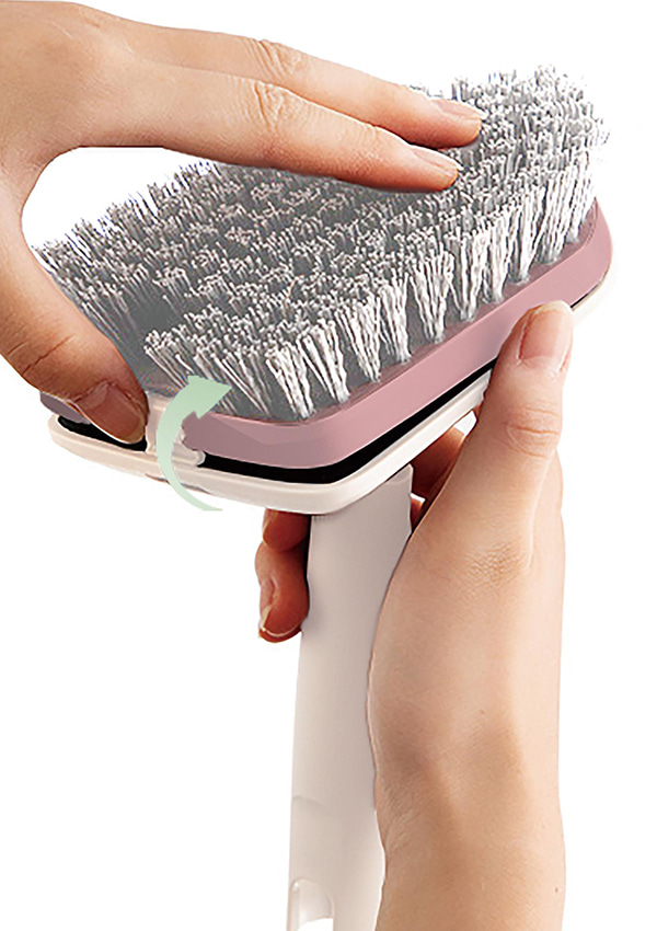 交換可能なブラシヘッドを備えた D4 可溶性フロアスクラブブラシ