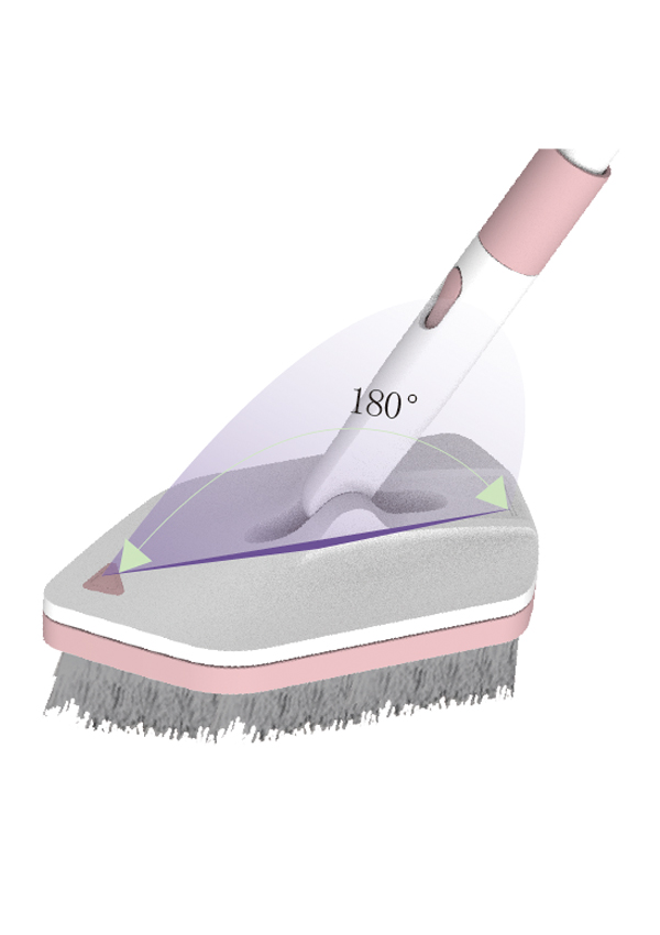 交換可能なブラシヘッドを備えた D4 可溶性フロアスクラブブラシ