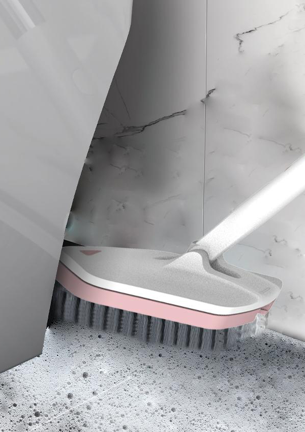 交換可能なブラシヘッドを備えた D4 可溶性フロアスクラブブラシ